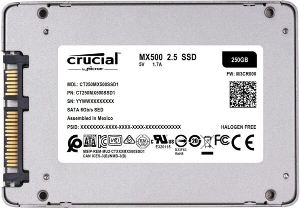 Crucial MX500 250GB 3D NAND SATA 2.5 Inch Internal SSD, up to 560MB/s - CT250MX500SSD1(Z) - Image 2