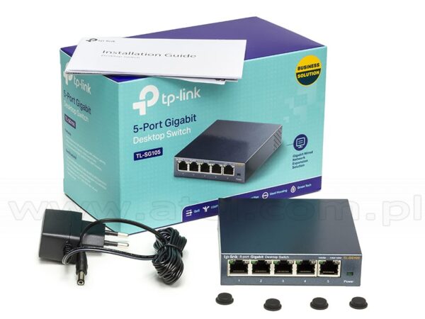 TP-Link 5 Port Gigabit Ethernet  Switch |  Splitter |  Metal w/ Shielded Ports |   Unmanaged (TL-SG105) - Image 4