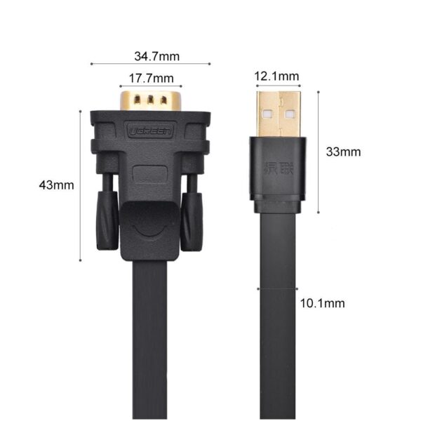 Ugreen  USB 2.0 to RS232 DB9 Serial Cable Converter Adapter PL2303 2M - Image 3
