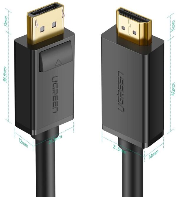 DisplayPort to HDMI  Gold Plated  Male to Male Audio Video  Cable (3ft/6ft, Black - Image 2