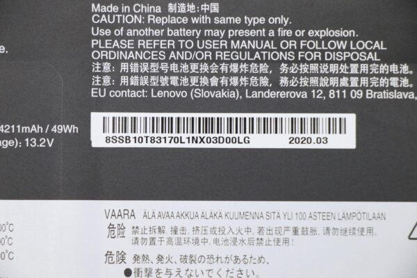 New Genuine Lenovo ThinkPad X390 Yoga 20NQ 50Wh 3Cell Battery 5B10W13927 - Image 2