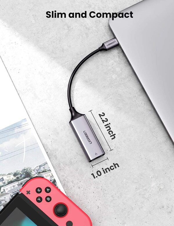 USB C to Ethernet Adapter,  Type C to RJ45 Thunderbolt 3 Network LAN Adapter 10 100 Mbps - Image 2