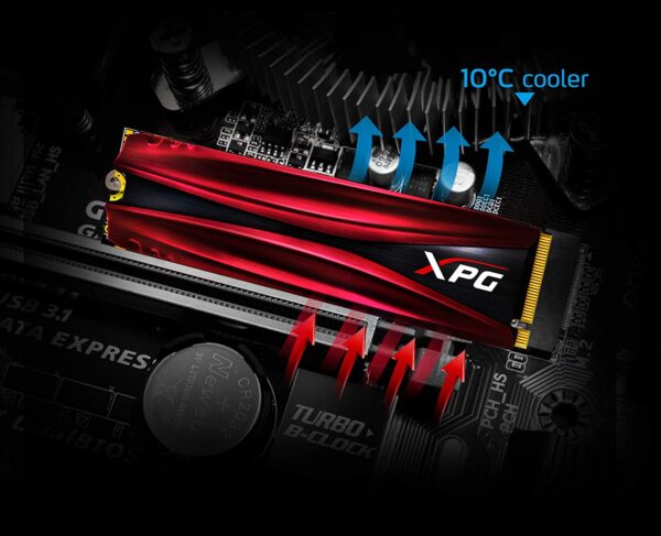 XPG GAMMIX 256GB S11 Pro 3D NAND PCIe NVMe Gen3x4 M.2 2280 SSD (AGAMMIXS11P-256GT-C) - Image 2