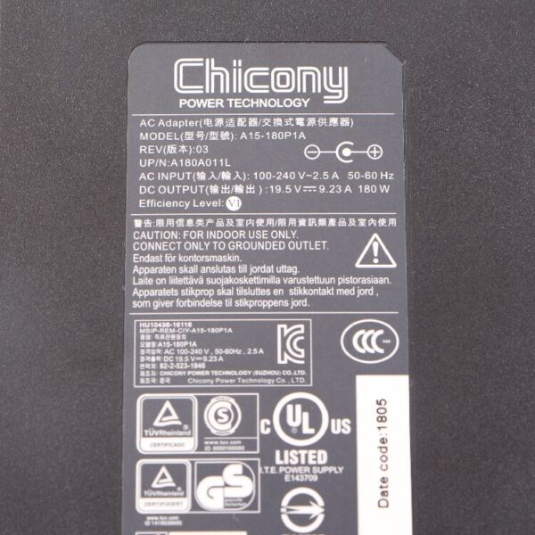 Genuine MSI 180W  19.5V 9.23A  ADP-180NB BC  AC Laptop  Adapter   Charger  GT70 2OC-059US GX70 3CC-097AU GT60 2PE-1055CN 5.5x2.5mm - Image 3
