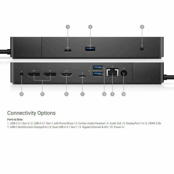 Dell Performance Dock Docking Station 240W Power Adapter WD19DC 0H2T4Y with USB -Type C Connections - Image 5