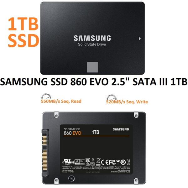 SAMSUNG 860 EVO 1TB SATA 2.5″ INTERNAL SSD (MZ-76E1T0)V-NAND TECHNOLOGY - Image 3